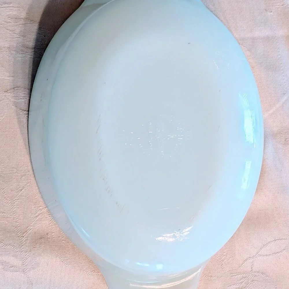 VTG Anchor Hocking Fire King Casserole Dish w/ Lid #433 Blue Flower
